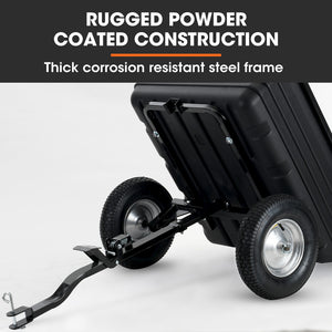 PlantCraft Poly Dump Cart | 272kg Load | Heavy-Duty Tipper Trailer | 16" Tyres | for Ride-On Mowers, ATVs & Quad Bikes