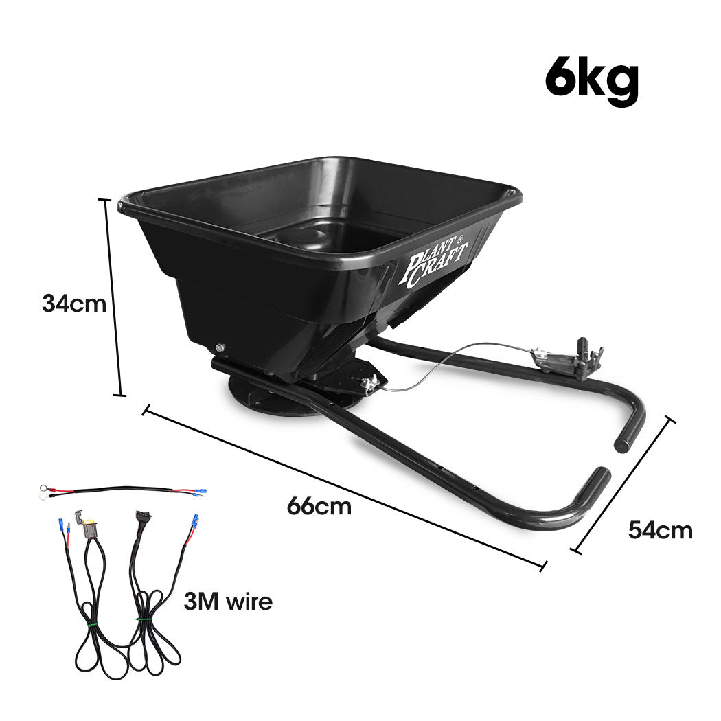 PLANTCRAFT Spreader | 12V | 36kg 30L | For ATV & Ride-On Mower | With Rain Cover