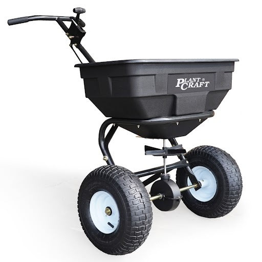 PLANTCRAFT Walk-Behind Broadcast Spreader | 56kg | 60L | Lawn Seed & Fertiliser Spreader