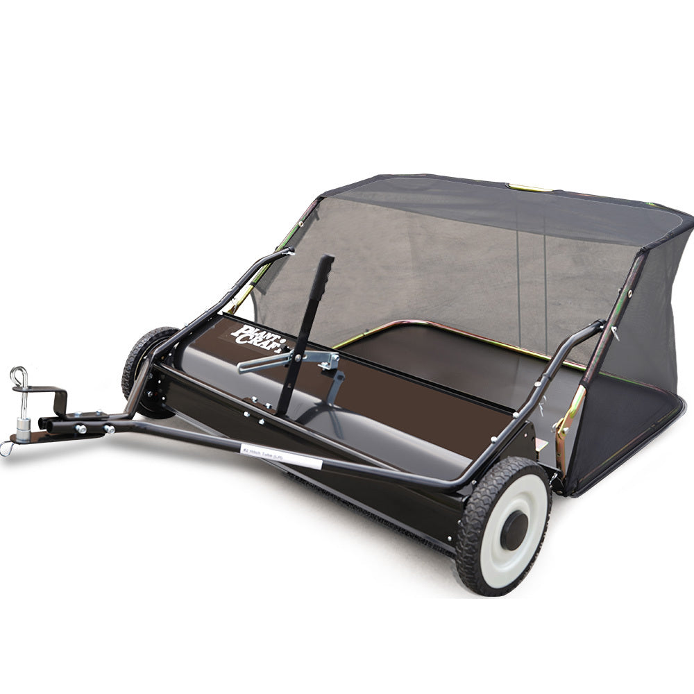 PlantCraft Lawn Sweeper | 38" Wide | Tow Behind | Universal Hitch | Grass & Leaf Collector