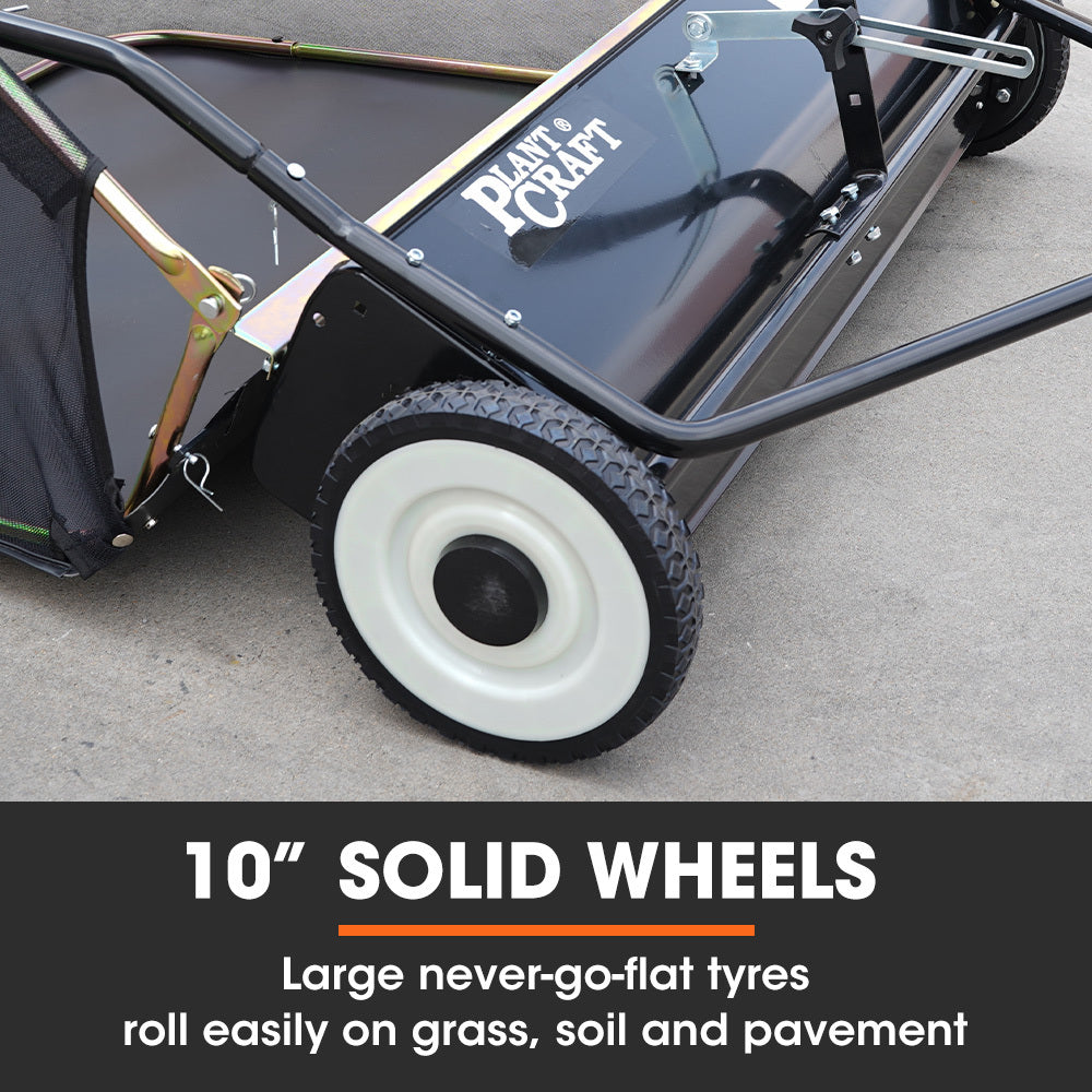 PlantCraft Lawn Sweeper | 38" Wide | Tow Behind | Universal Hitch | Grass & Leaf Collector