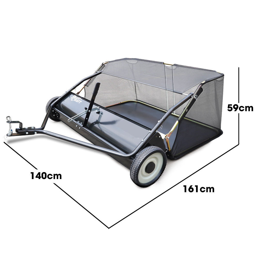 PlantCraft Lawn Sweeper | 48" Wide | Tow Behind | Universal Hitch | Grass & Leaf Collector