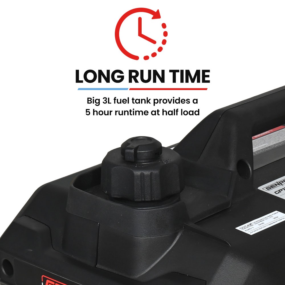 GENPOWER 1.2kW Peak 1.0kW Inverter Generator, Portable Lightweight Camping