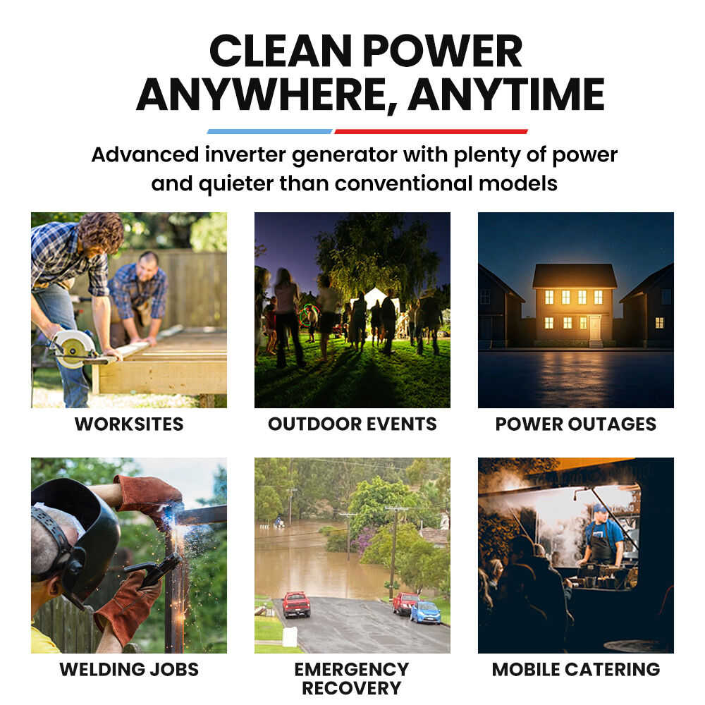 GENPOWER 8.5kW Peak 7.2kW Open Frame Inverter Generator | Push-Button Start | 2x15A, 1x32A, 20L Tank