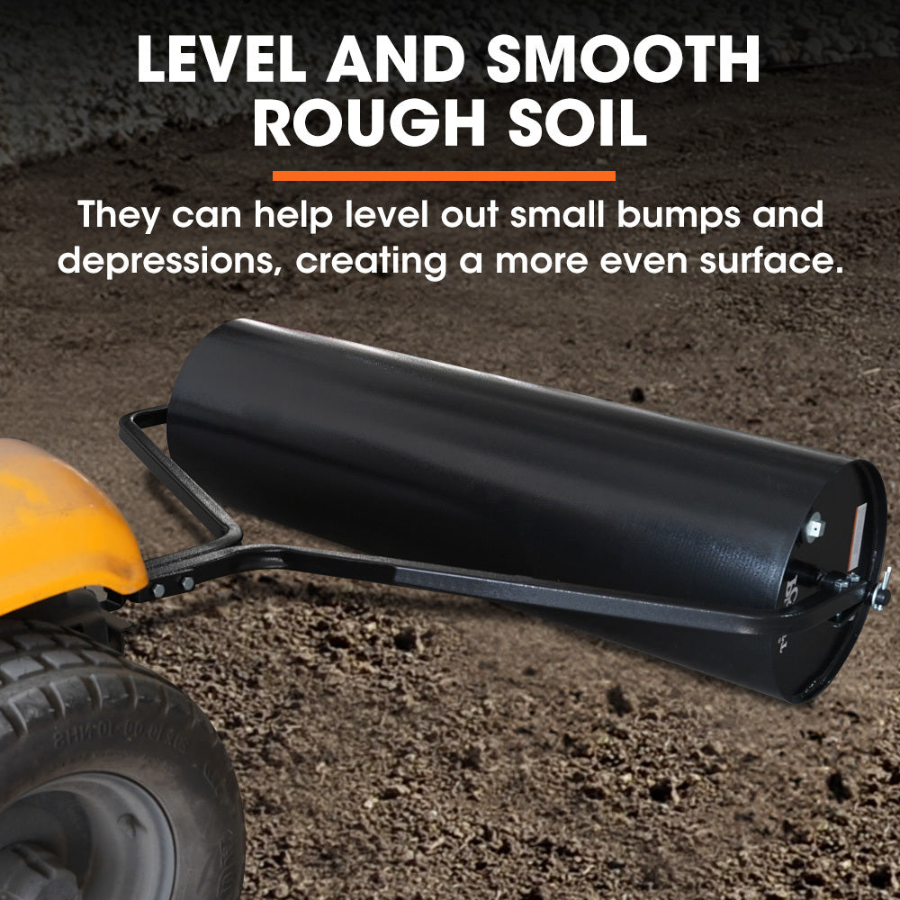 PLANTCRAFT 48" Tow-Behind Lawn Roller | 116L Capacity | Water or Sand Filled | For Leveling Grass & Sod