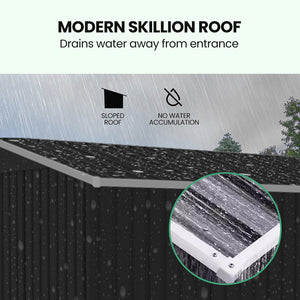 Garden Shed | PlantCraft | Galvanised Steel | 2.38 x 1.31 x 1.82m | Sliding Doors + Floor Frame