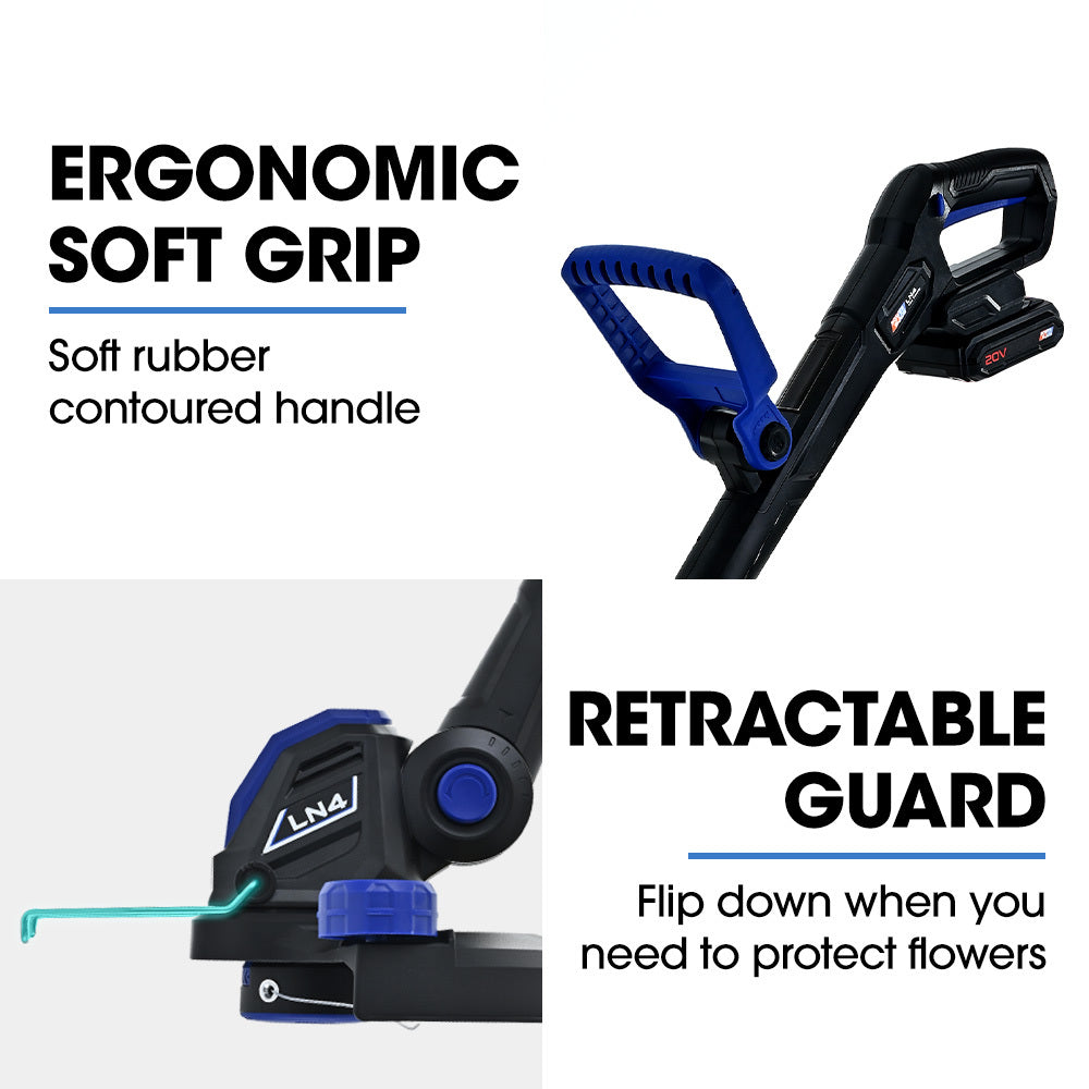 POWERBLADE 20V Leaf Blower & Line Trimmer Edger Combo | 4.0Ah Battery & Fast Charger