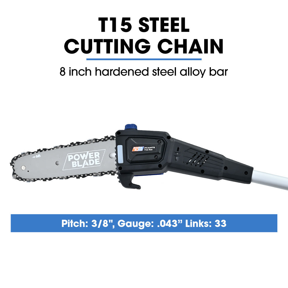 POWERBLADE 20V Cordless Pole Saw & Hedge Trimmer Combo | 8" Chainsaw Pruner & 20" Hedger | Telescopic Handle | Battery & Fast Charger Kit