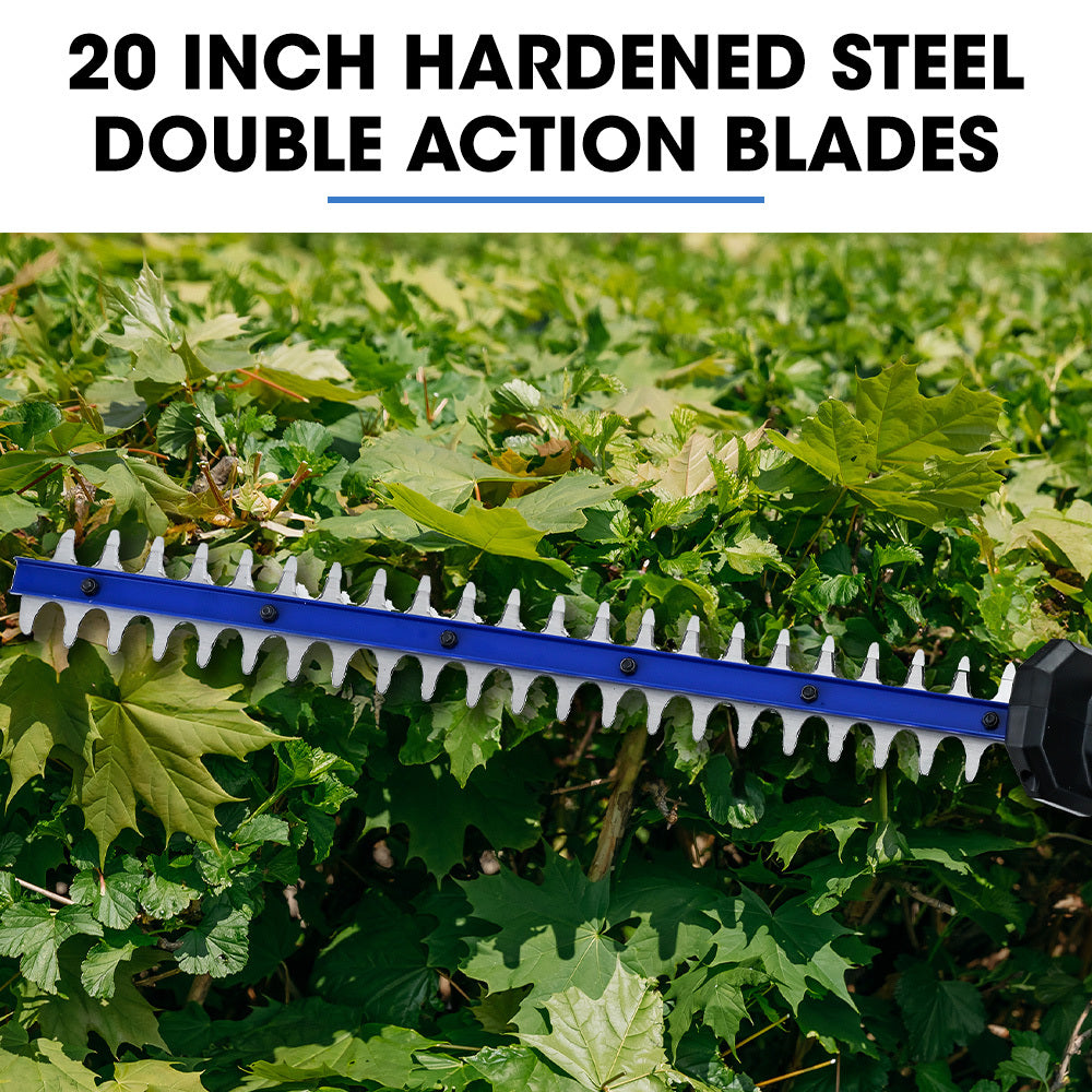 POWERBLADE 20V Cordless Pole Saw & Hedge Trimmer Combo | 8" Chainsaw Pruner & 20" Hedger | Telescopic Handle | Battery & Fast Charger Kit