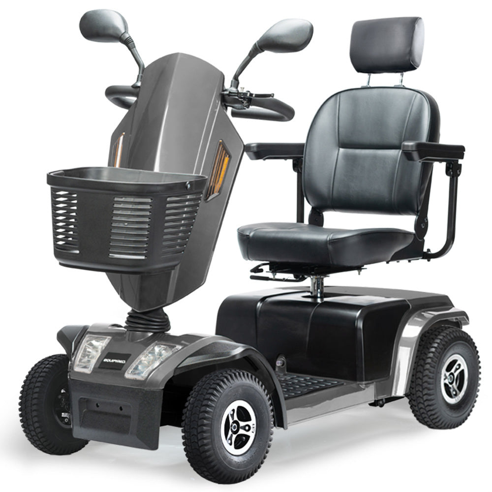 EQUIPMED Mobility Scooter | S-XXL Comfortable Size for Riders, 30km Max Range, 180kg Capacity, Grey