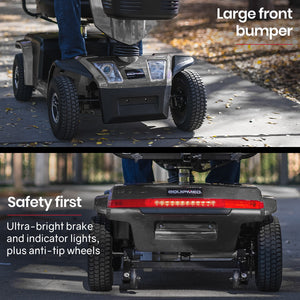 EQUIPMED Mobility Scooter | S-XXL Comfortable Size for Riders, 30km Max Range, 180kg Capacity, Grey