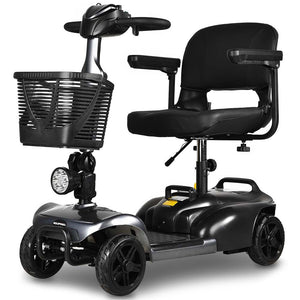 EQUIPMED FreeLite+ | Mid-Sized Foldable Electric Mobility Scooter | Lithium Battery | Long Range | Easy Charging | Grey