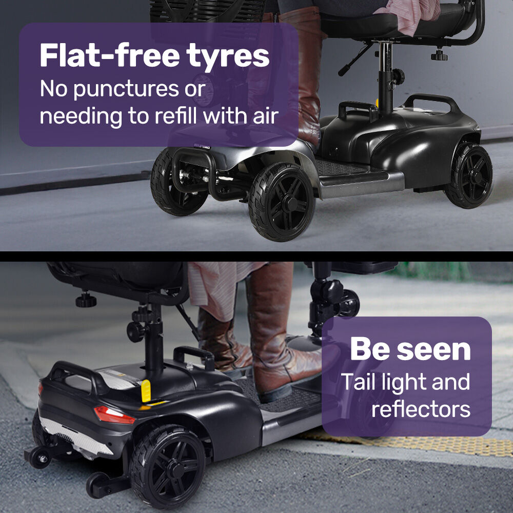 EQUIPMED FreeLite+ | Mid-Sized Foldable Electric Mobility Scooter | Lithium Battery | Long Range | Easy Charging | Grey