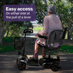 EQUIPMED FreeLite+ | Mid-Sized Foldable Electric Mobility Scooter | Lithium Battery | Long Range | Easy Charging | Grey