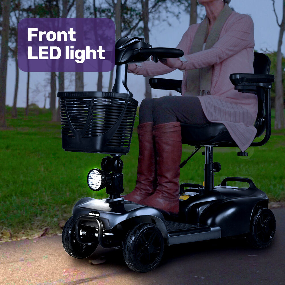 EQUIPMED FreeLite+ | Mid-Sized Foldable Electric Mobility Scooter | Lithium Battery | Long Range | Easy Charging | Grey