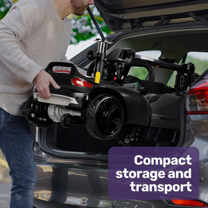 EQUIPMED FreeLite+ | Mid-Sized Foldable Electric Mobility Scooter | Lithium Battery | Long Range | Easy Charging | Grey