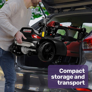 EQUIPMED FreeLite+ | Mid-Sized Foldable Electric Mobility Scooter | Lithium Battery | Long Range | Easy Charging | Red