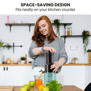 EUROCHEF Cold Press Slow Juicer Machine | 200W | Large Chute | Seafoam Green