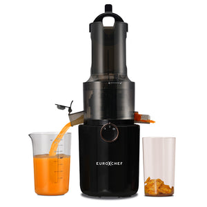 EUROCHEF Cold Press Slow Juicer Machine | 200W | Large Chute | Charcoal Grey