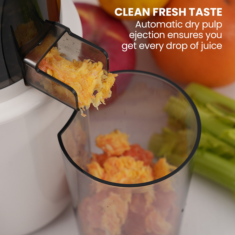 EUROCHEF Cold Press Slow Juicer Machine | 200W | Large Chute | White