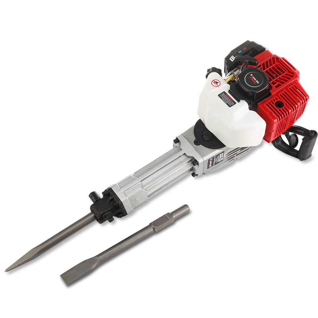 BAUMR-AG Petrol Jackhammer | 2-Stroke 52CC | Includes 2 Chisels & Carry Bag