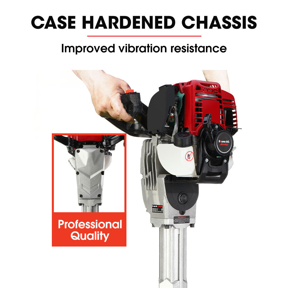 Baumr-AG Petrol Jackhammer | 4-Stroke Engine | Includes 2 Chisels & Carry Bag