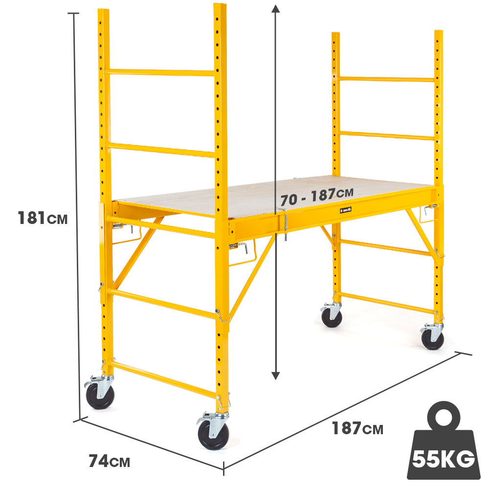 Baumr-AG | Adjustable Mobile Scaffolding | 450kg Capacity | Trapdoor Hatch
