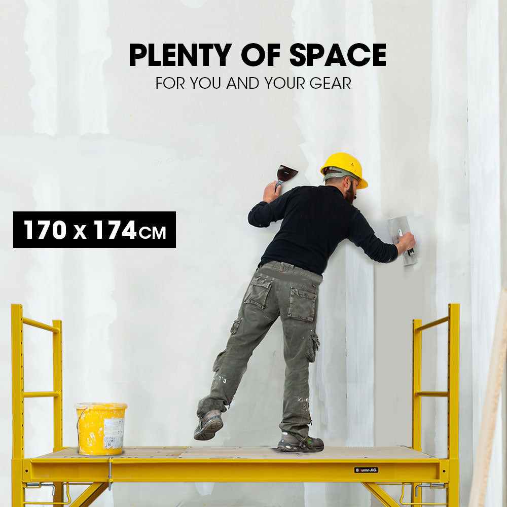 Baumr-AG | Adjustable Mobile Scaffolding | 450kg Capacity | Trapdoor Hatch