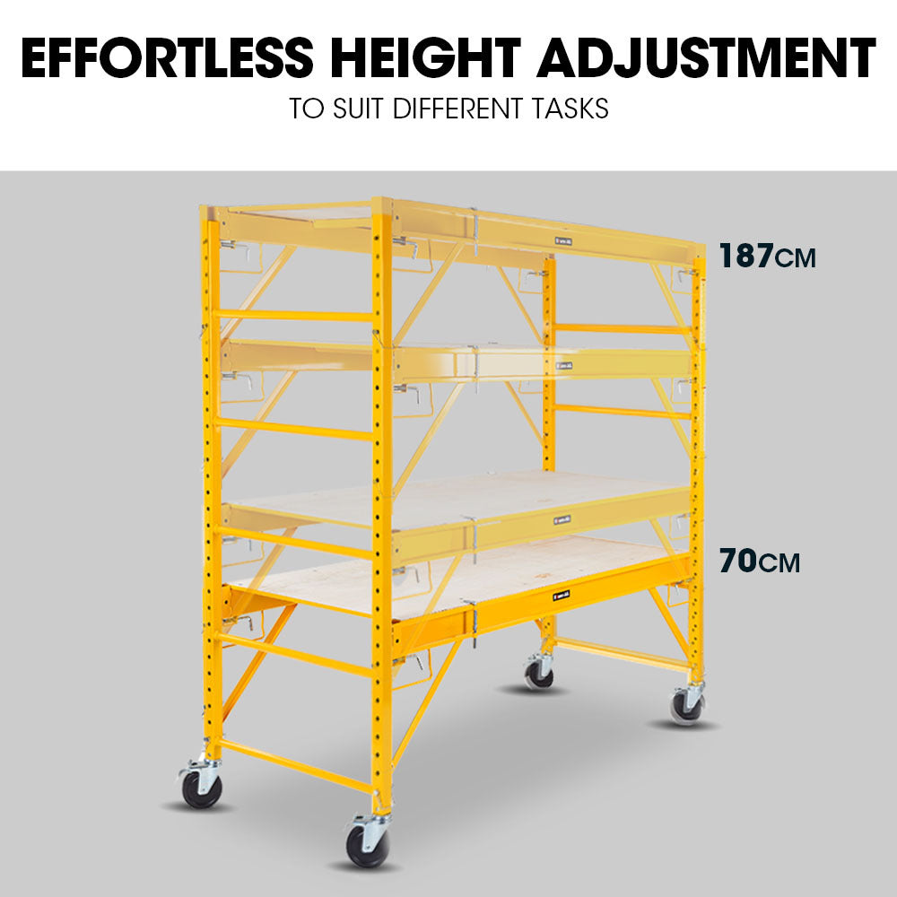 Baumr-AG | Adjustable Mobile Scaffolding | 450kg Capacity | Trapdoor Hatch