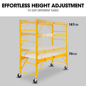 Baumr-AG | Adjustable Mobile Scaffolding | 450kg Capacity | Trapdoor Hatch