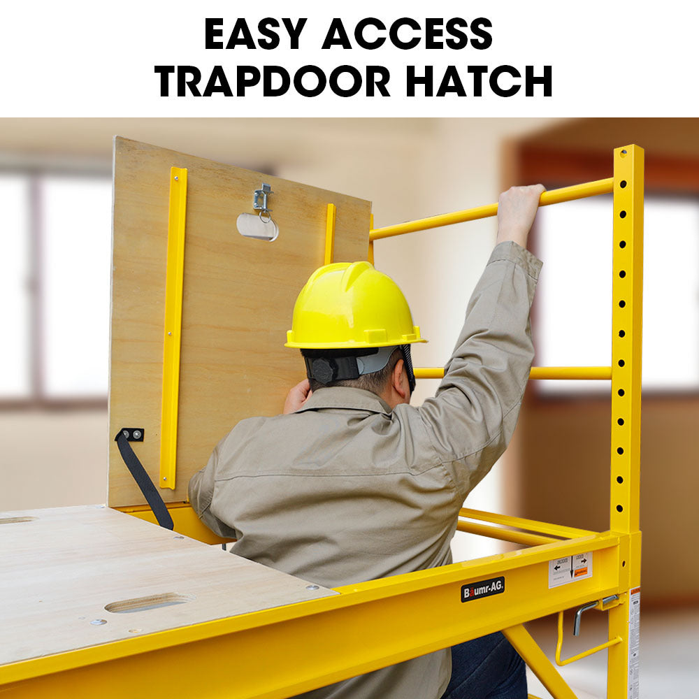 Baumr-AG | Adjustable Mobile Scaffolding | 450kg Capacity | Trapdoor Hatch