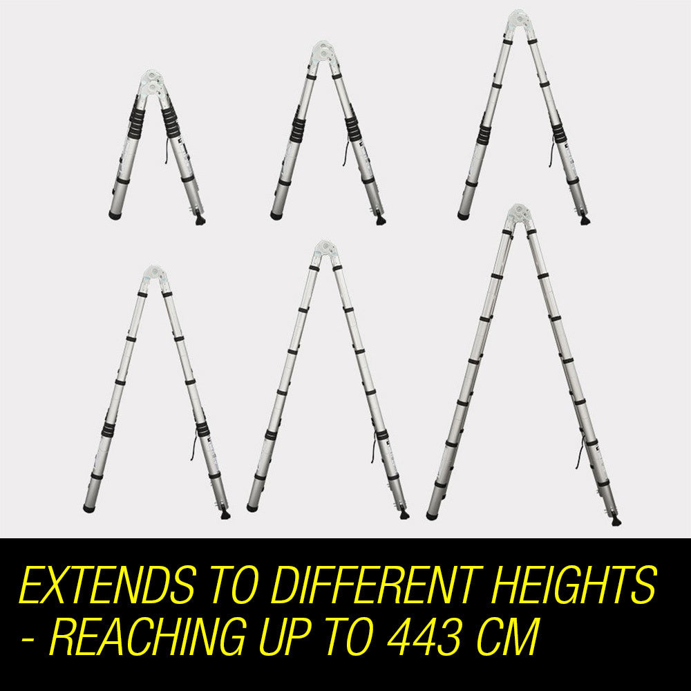 Bullet Multipurpose Ladder | 4.4M Aluminium Telescopic Folding | Alloy Extension Steps