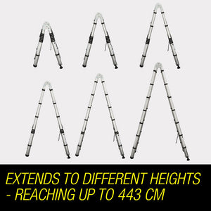 Bullet Multipurpose Ladder | 4.4M Aluminium Telescopic Folding | Alloy Extension Steps
