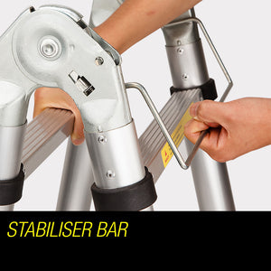 Bullet Multipurpose Ladder | 4.4M Aluminium Telescopic Folding | Alloy Extension Steps