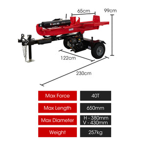 Baumr-AG Petrol Hydraulic Log Splitter | 40 Tonne | Horizontal & Vertical Towed | HPS700
