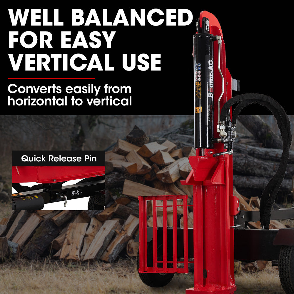 Baumr-AG Petrol Hydraulic Log Splitter | 40 Tonne | Horizontal & Vertical Towed | HPS700