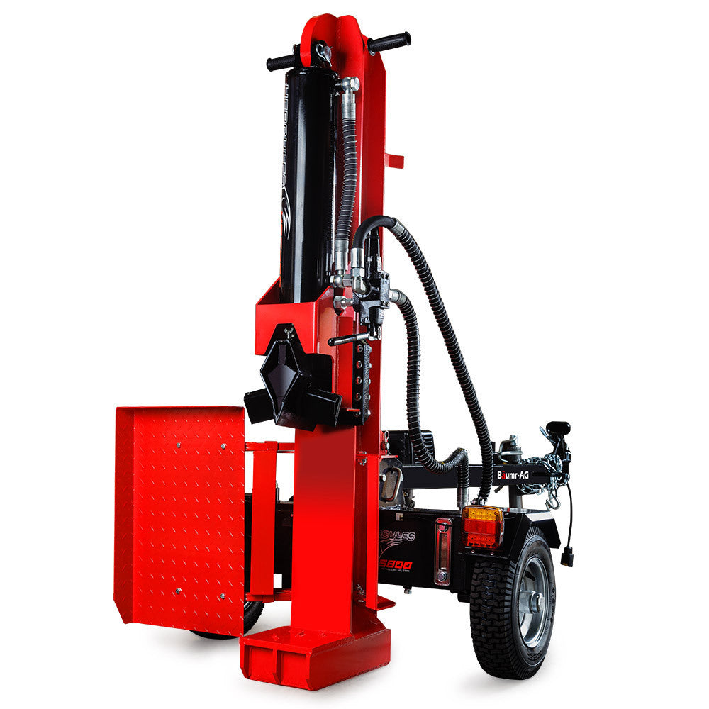 Baumr-AG Petrol Hydraulic Log Splitter | 65 Tonne | Horizontal & Vertical Towed | Detachable 4-Way Wedge | HPS800