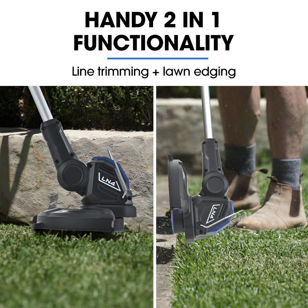 POWERBLADE LN4 20V Cordless Line Trimmer & Garden Edger Kit | Battery & Fast Charger Included