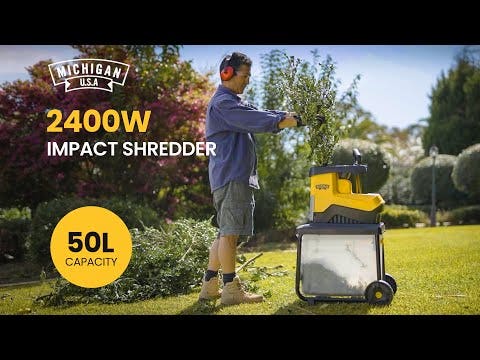 MICHIGAN 2400W Electric Mulcher | Crushing Garden Shredder Chipper