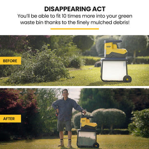 MICHIGAN 2400W Electric Mulcher | Crushing Garden Shredder Chipper