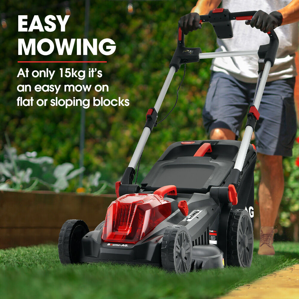 Baumr-AG 520CX 40V SYNC 17" Cordless Lawn Mower Kit | Fast Charger | 2 x 4Ah Batteries | 5 Cutting Heights | Adjustable Handle | Mulching Option