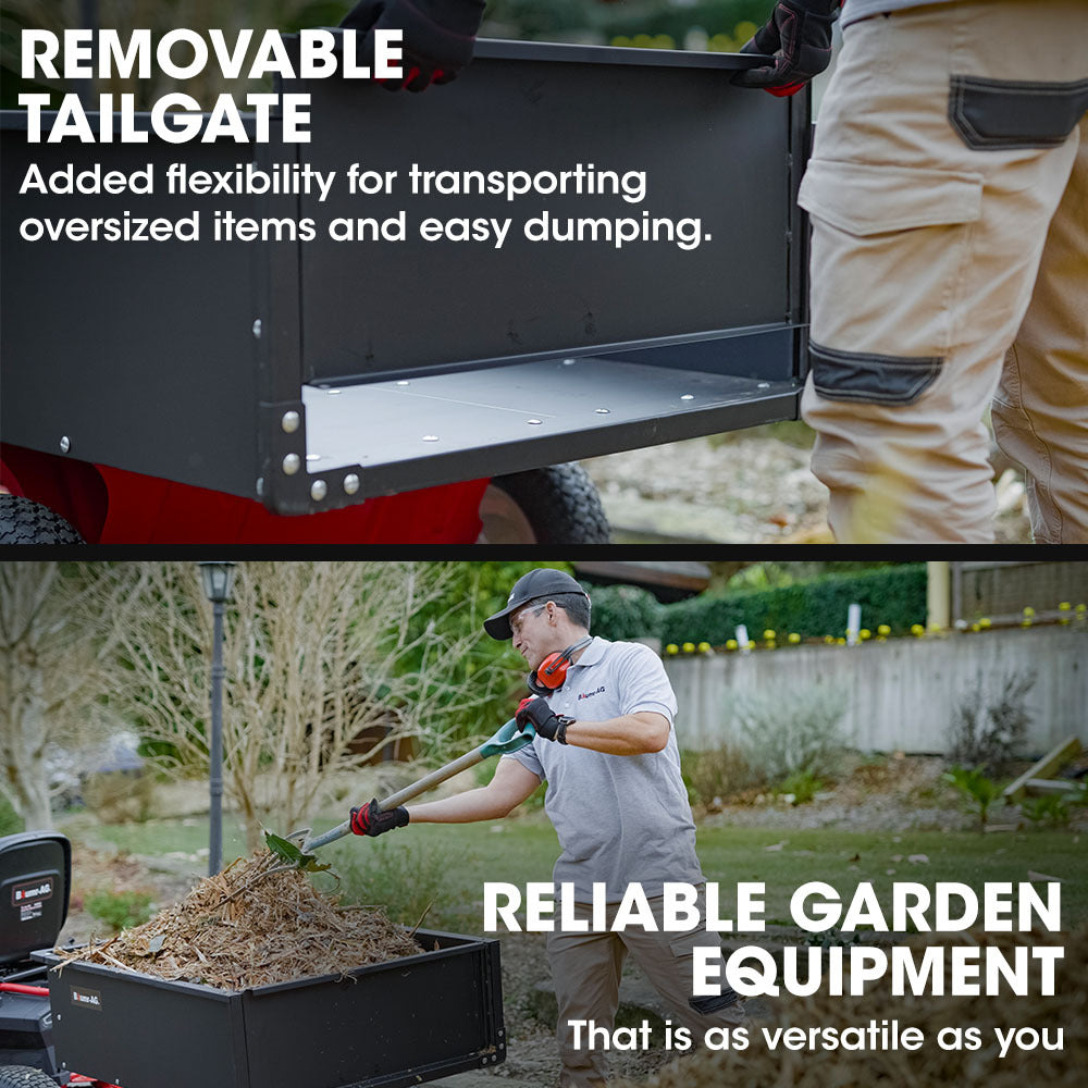 BAUMR-AG Dump Cart | 270kg Capacity | Metal Frame | For Ride-On Mower