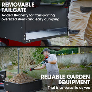 BAUMR-AG Dump Cart | 270kg Capacity | Metal Frame | For Ride-On Mower