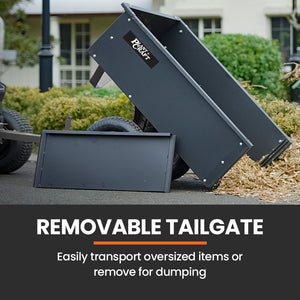 PLANTCRAFT Dump Cart | 270kg Capacity | Metal Frame | Tow Behind Ride-On Mower