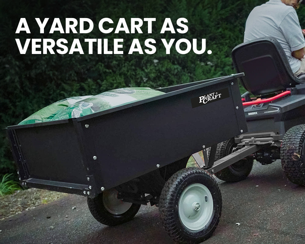 PLANTCRAFT Dump Cart | 270kg Capacity | Metal Frame | Tow Behind Ride-On Mower