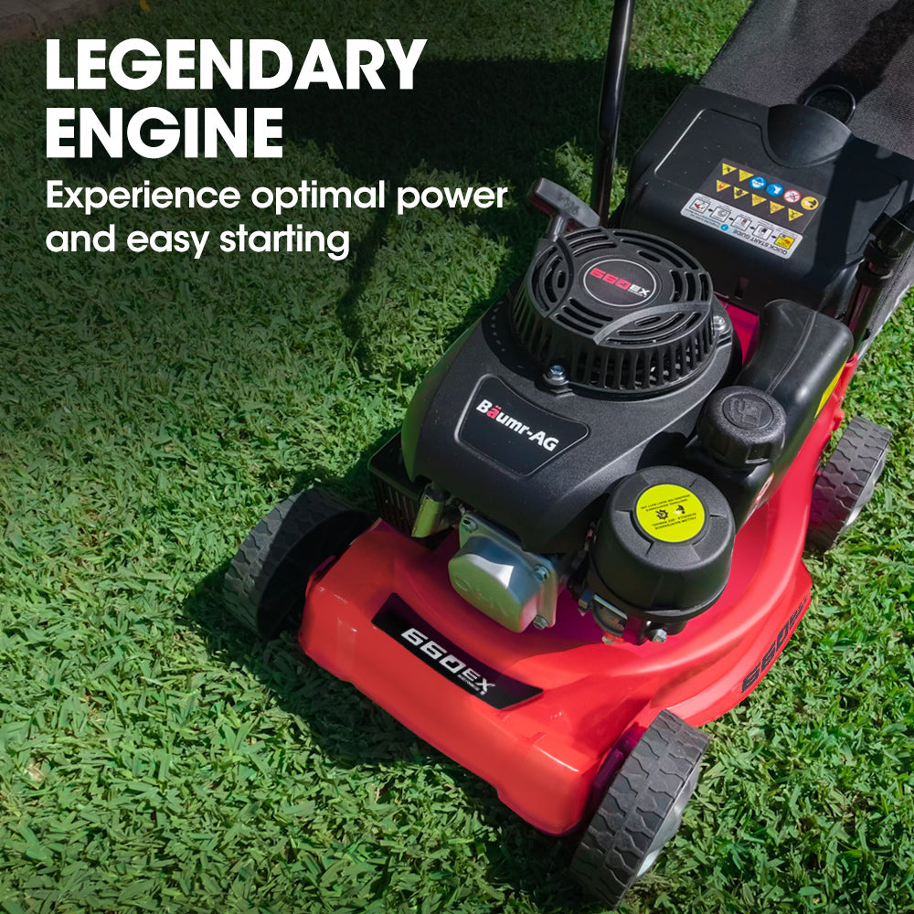 Baumr-AG Petrol Lawn Mower | 139CC 4-Stroke | 16" Hand Push Lawnmower | 35L Catcher