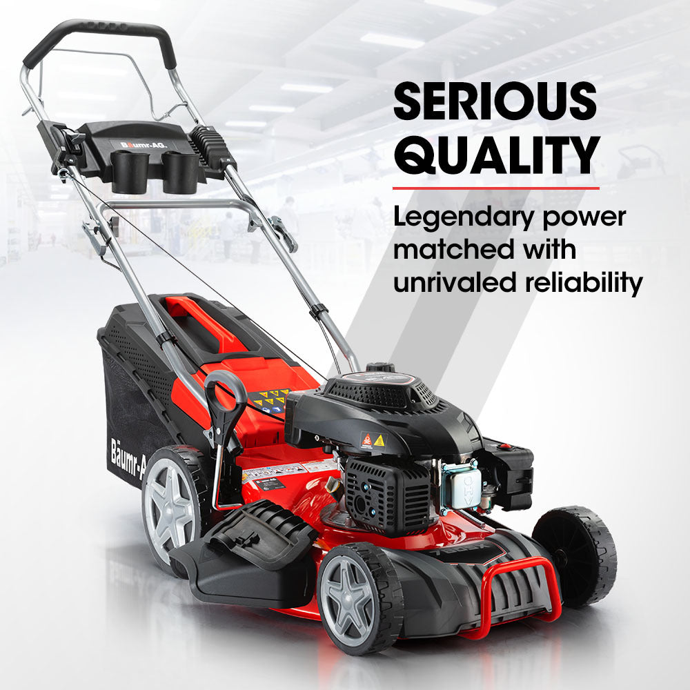 Baumr-AG Petrol Lawn Mower | 18" 220CC | 4-Stroke Self-Propelled Push Lawnmower