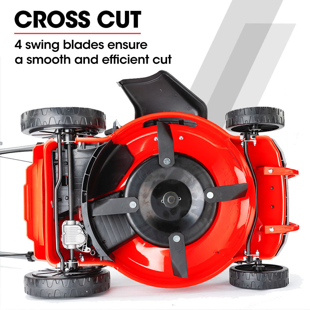 Baumr-AG | Self-Propelled Lawn Mower | 20” | 220cc | 4-in-1 Push Petrol Lawnmower | 4-Stroke