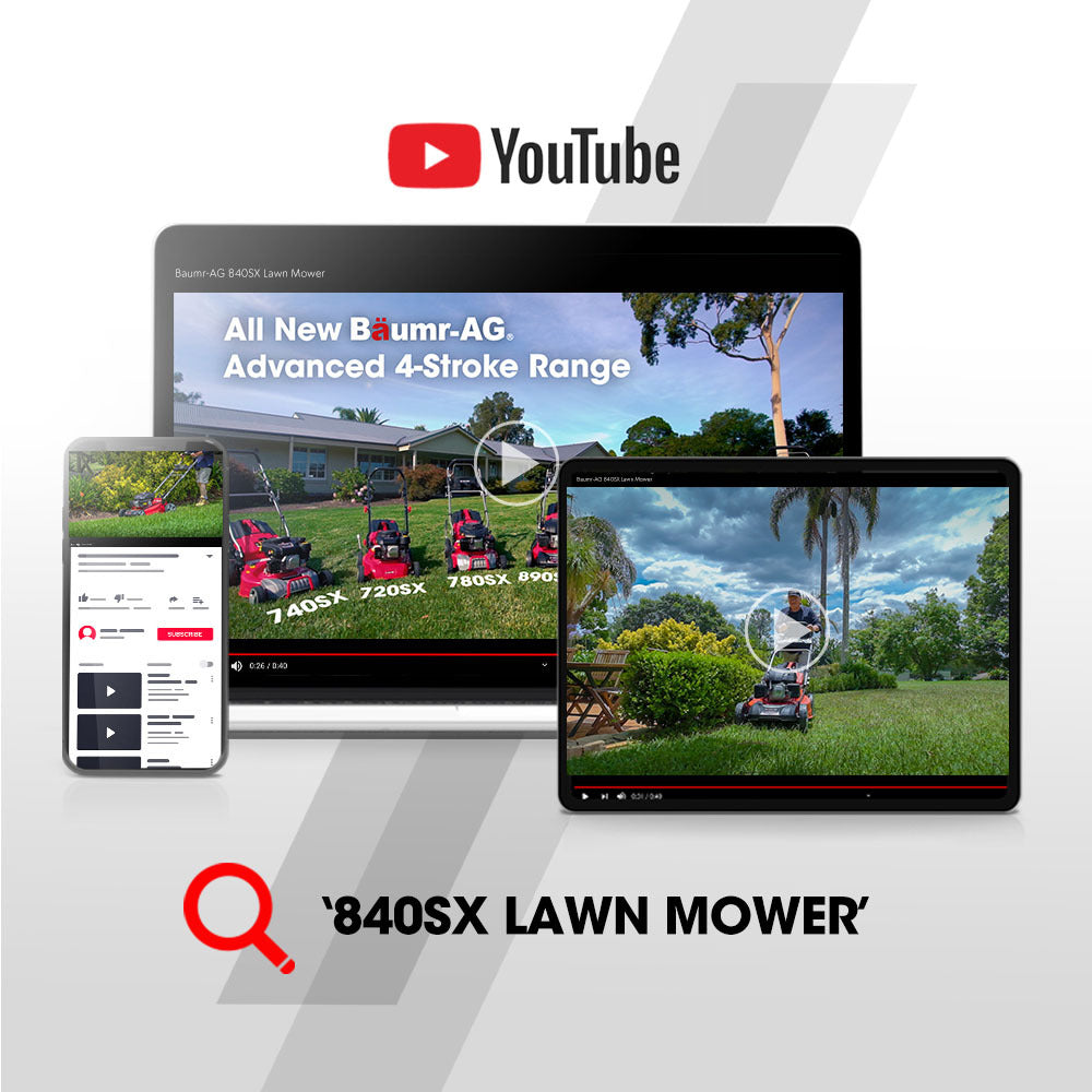 Baumr-AG | Self-Propelled Lawn Mower | 20” | 220cc | 4-in-1 Push Petrol Lawnmower | 4-Stroke
