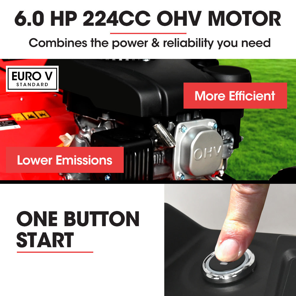 Baumr-AG | Self-Propelled Lawn Mower | 18” | 224cc | Electric Start | 7 Heights | Steel Deck | 6HP 4-Stroke | 790SXe